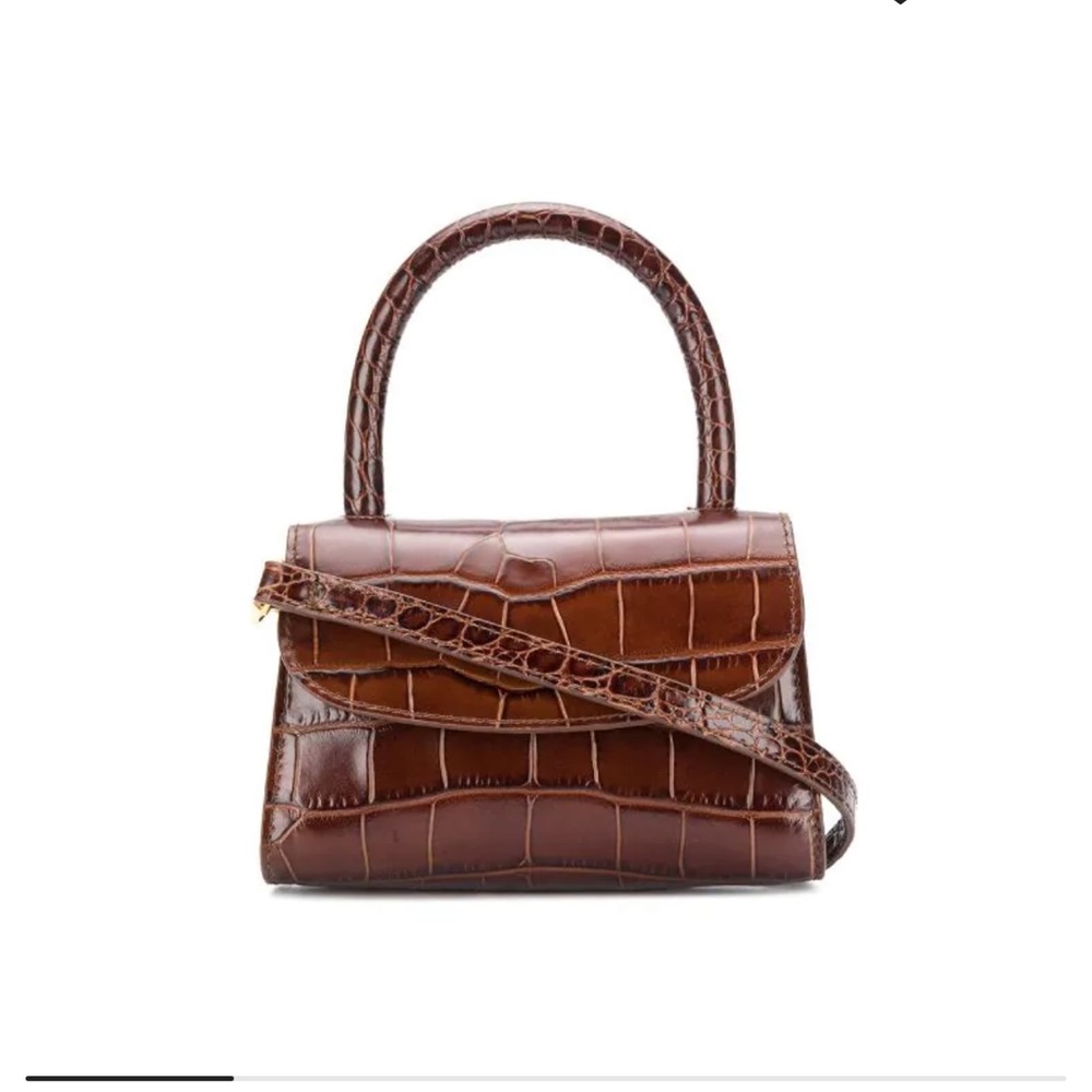 BY FAR
Mini Top Handle Bag Nutella Croc Embossed NEW